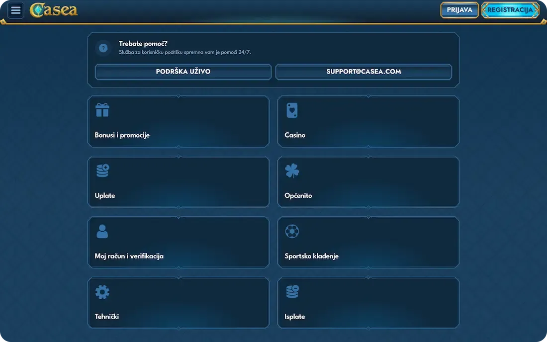 casea casino česta pitanja