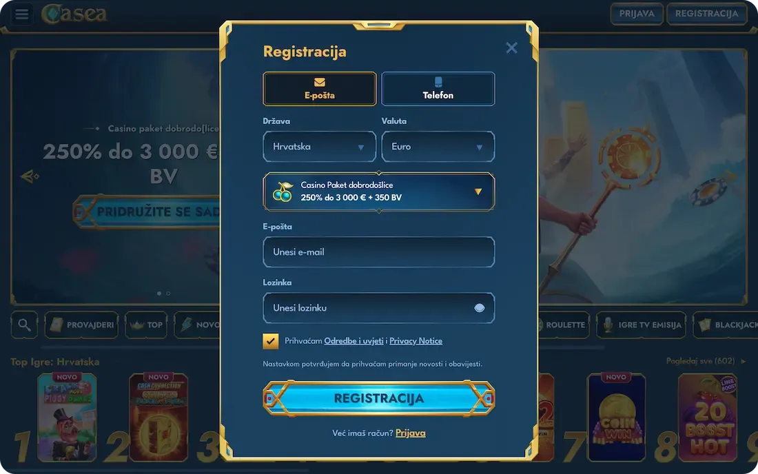 casea casino registracija
