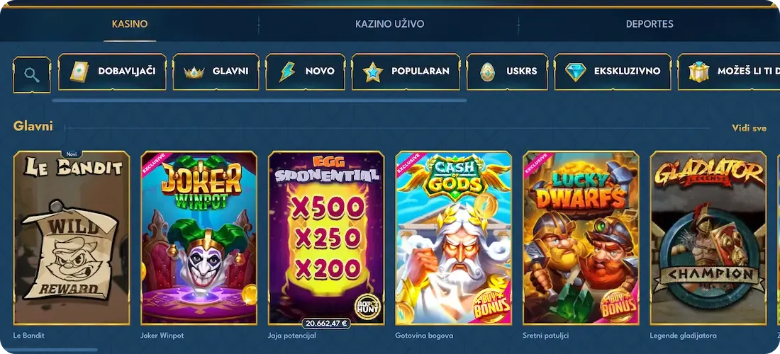 Slotovi u kasinu casea